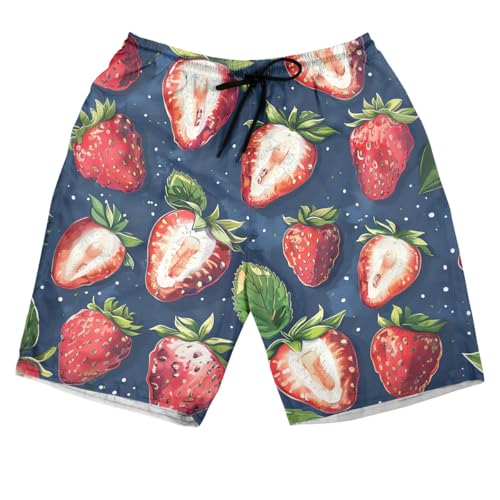 Fruit Lovers Men's Swim Trunks - Tropical Fruits Mens Swim Trunks with Mesh Lining Swimwear Bathing Suits Set 50