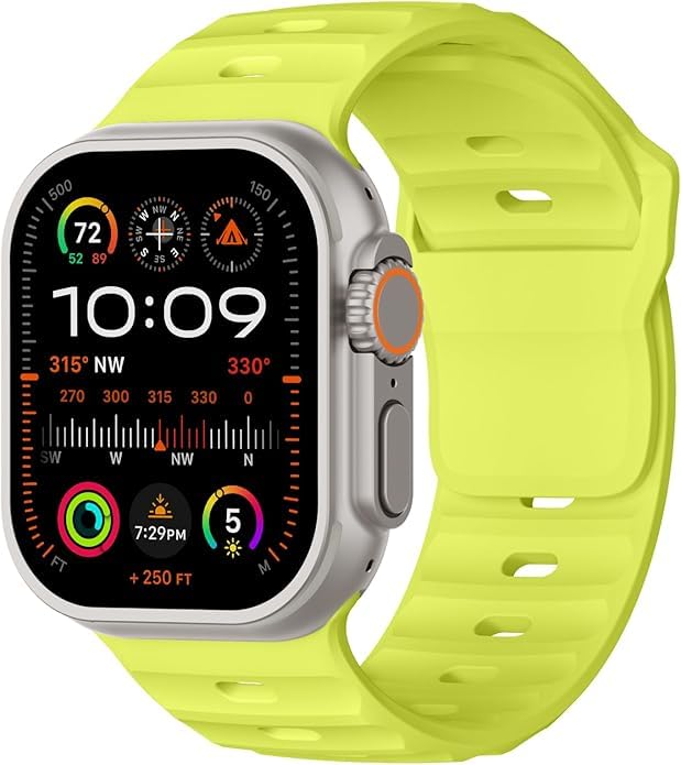 GLAMYOURS Sports Bands Compatible with Apple Watch Band 44mm 45mm 46mm 49mm 42 mm 41mm 40mm 38mm Women, Soft Silicone Wristbands Waterproof Replacement Strap for iWatch Series 10 9 8 7 6 5 4 SE Ultra 2