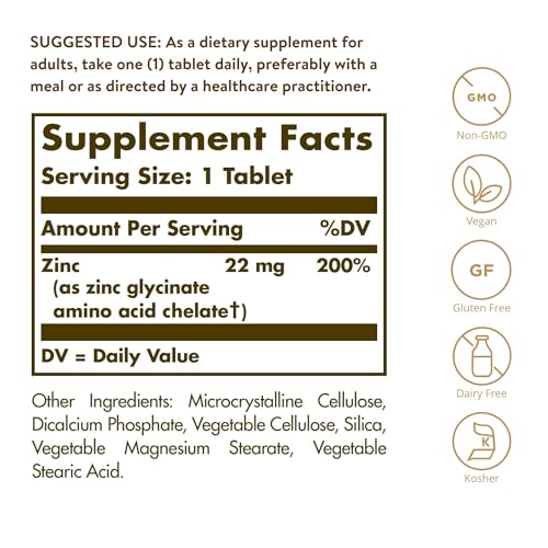 Solgar Chelated Zinc, 100 Tablets - Zinc for Healthy Skin - Supports Cell Growth & DNA Formation - Exerts Antioxidant Activity - Supports A Healthy Immune System - Non GMO, Gluten Free - 100 Servings - Image 3