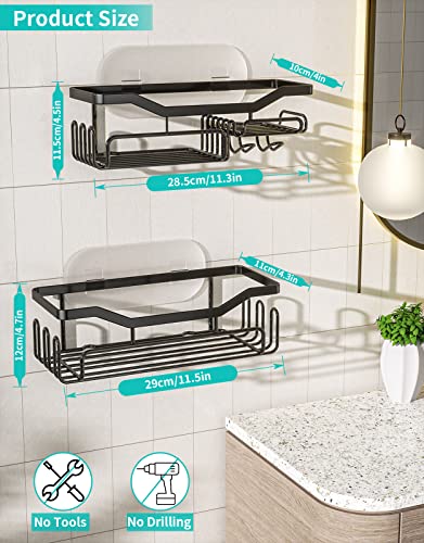image for HapiRm Shower Caddy Bathroom Organizers with 11 Hooks for Hanging Razo