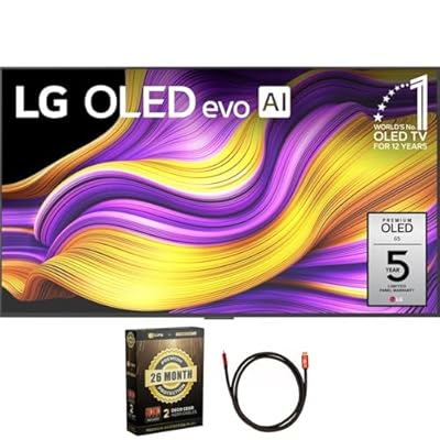 LG 55 Inch G5 Series OLED evo 4K UHD Smart webOS TV with One Wall Design (2025) (Renewed) Bundle with Deco Gear 6FT HDMI 2.0 Cable and CPS Exclusive 26 Month Protection Pack (BEACH-CPS-26M3500)