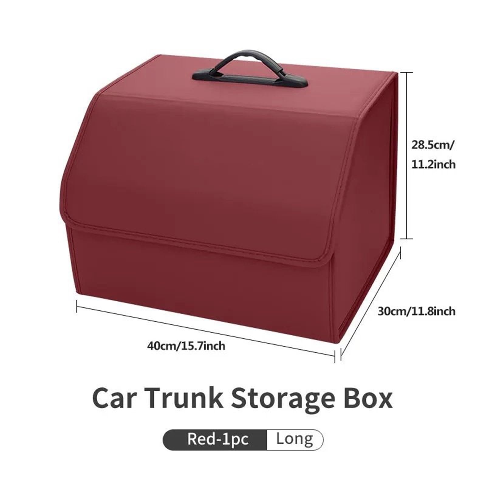 Składany organizer podróżny do bagażnika samochodowego, skórzany, pasuje do większości modeli Organizer wzmocniony(Red-1PCS,L)