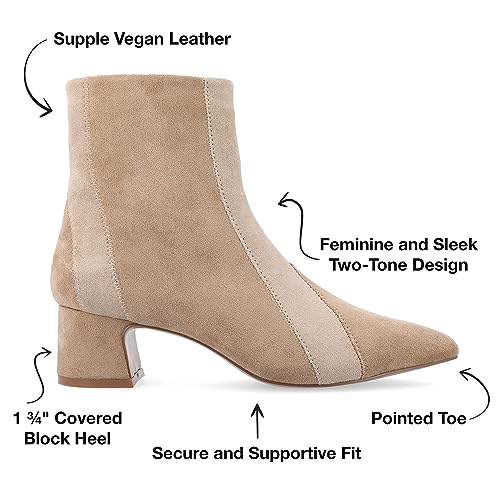 Faux Suede Block Heel Ankle Bootie by Journee Collection2