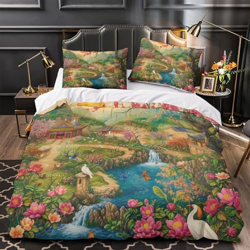 Linge de lit king oiseaux 3D en microfibre premium et finitions soignées - 4