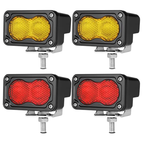 Image of 3 Inch LED Pod Lights Red Yellow Rear Fog LED Light Bar | Waterproof Auxiliary LED Cube Light Hunting Fishing Emergency Signal Work Lights for Truck UTV Pickup Motorcycle Boat