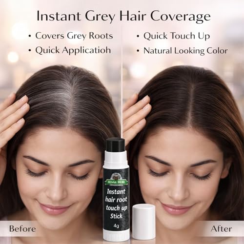 Image of Henna Herb Instant Hair Color Touch Up Stick Black | Root Touchup For Grey Hair | Hair Colour Stick for Women, Easy Temporary, Natural Finish, Mess-Free Hair Color Touchup (3)