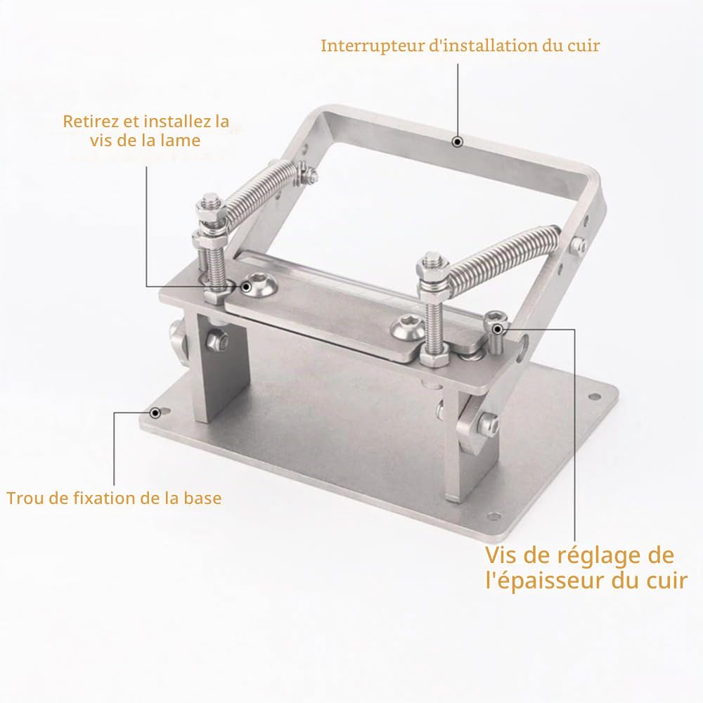 Machine à effiler manuelle,Machine de Pelle en Cuir Bricolage,Manuel en Cuir Skiver Pelle Machine de Peau,Avec 3 vis de fixation,10 lames remplaçables et 2 clés hexagonales Pour cuir tanné