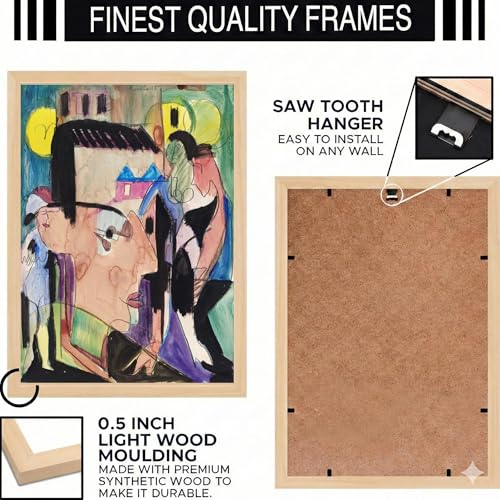 Image of BLINKART Modili Style Aesthetic Modern Art Walls With Frame | Natural Wood Texture | Living Room Bedroom Office Wall Decoration | Poster Home Decor Frames Wall Bedroom | 12x8 Inches (D356)