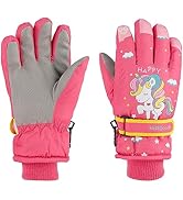 KAKU NANU Kids Ski Gloves Mittens Waterproof Ice Skating Gloves Children's Winter Warm Snow Glove...