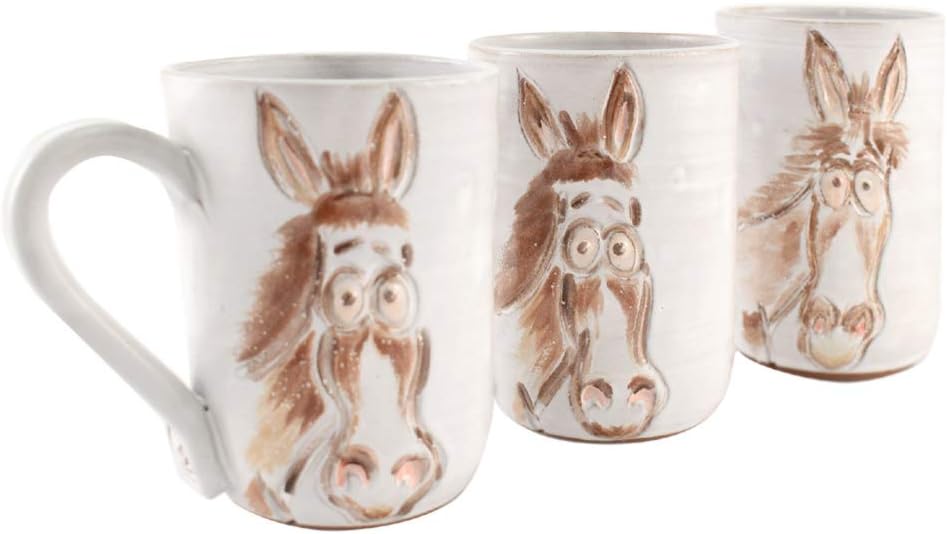Silly Horse Mug, American Handmade Stoneware Pottery, 16-oz