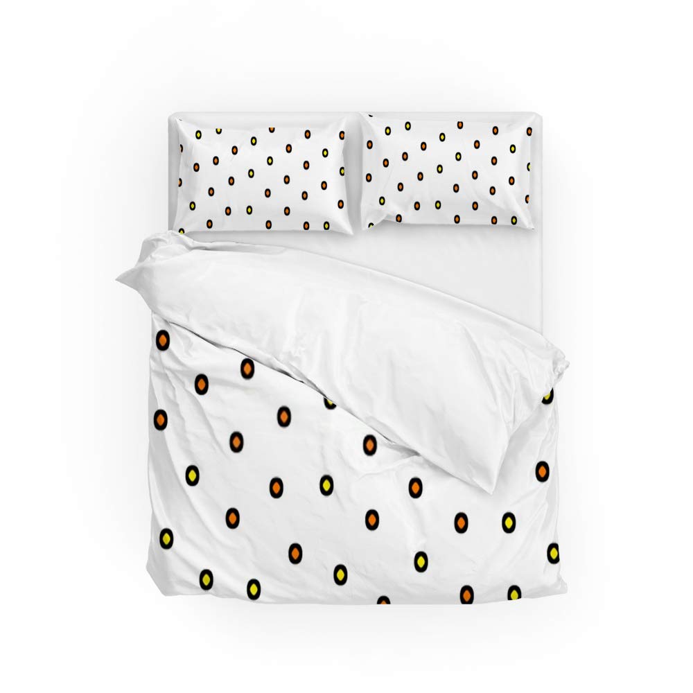 Parure de couette motif rondure 3 pièces en textile de qualité supérieure pour lit adulte