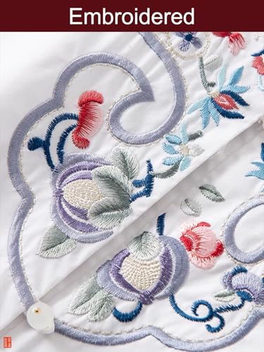 Blouse chinoise à col mandarin protecteur et broderies de coton durables - 3