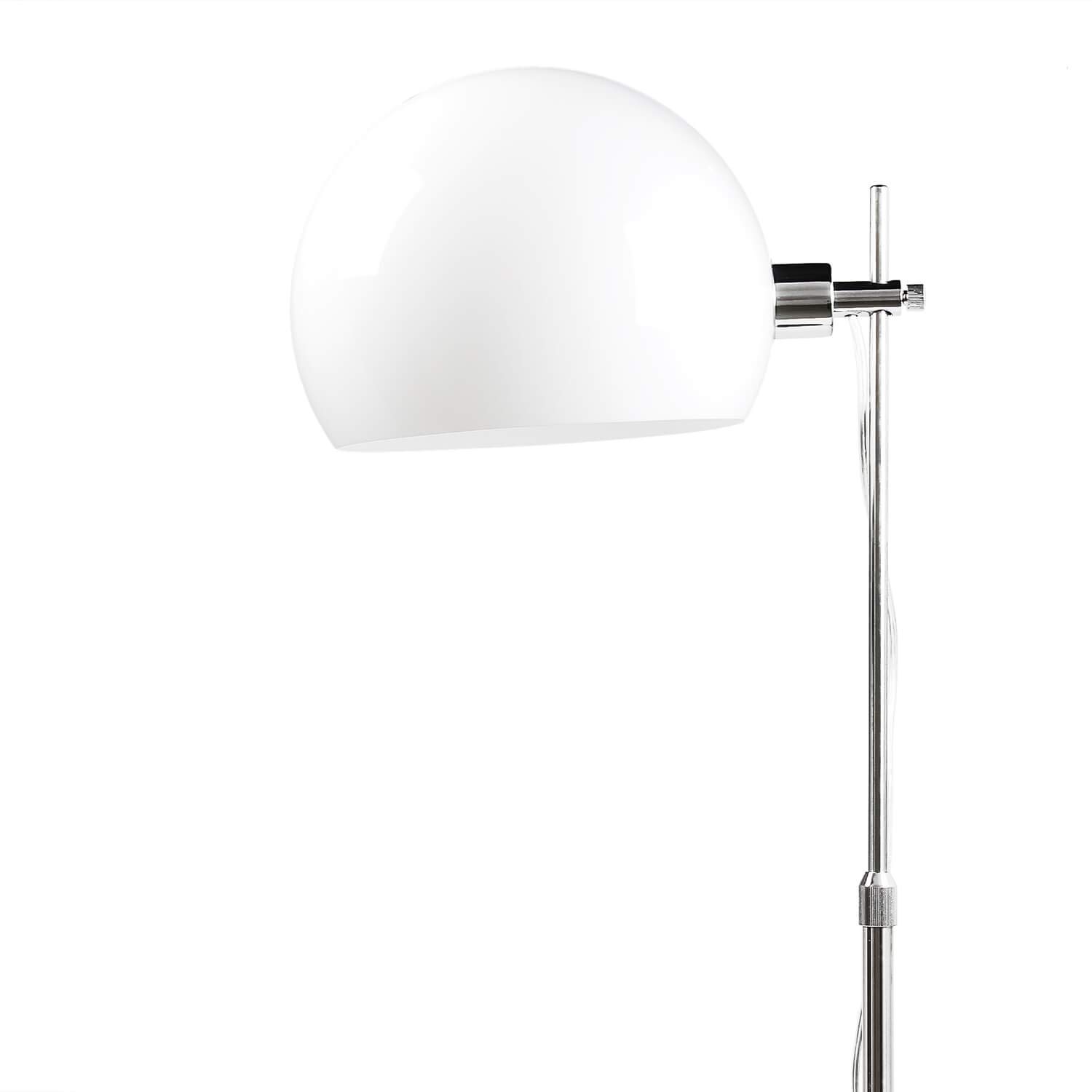Lampa stojąca do salonu nowoczesna Empetrum chrom biała stal szlachetna Bauhaus Design E27 duża wys.: 184 cm lampka do czytania