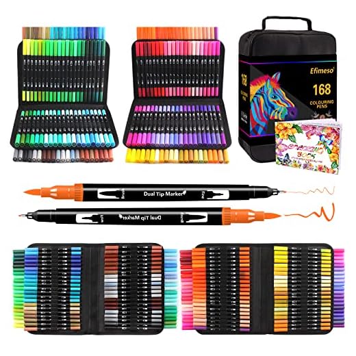 Efimeso 168 Colores Rotuladores Lettering,Rotuladores Punta Pincel Brush Pen Lettering kit para Niñas,Rotuladores Acuarelables Marcadores para Artistas Adultos Dibujo Bocetos Caligrafía