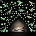 KAIRNE Stickers Muraux Dinosaures Lumineux,Autocollant Muraux Dinosaures Pour Chambre D'enfant/Bébé,Stickers Mural Empreinte Dinosaure,Amovible Autocollant mural Fluorescent Pour Garçons Chambre Décor