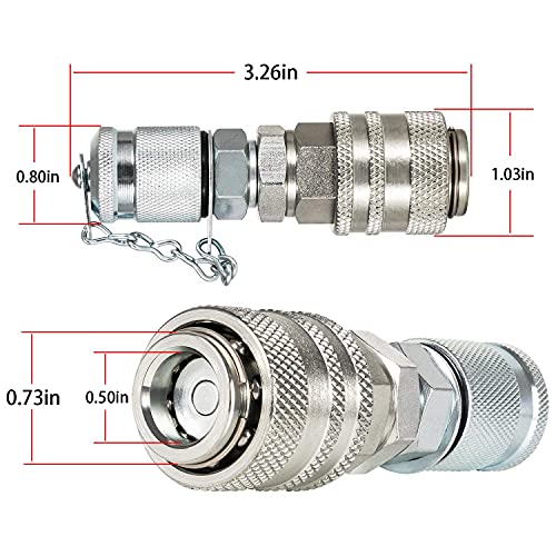 Image of Hydraulic Pressure Test Coupling Kit Fits for Parker PD Series Coupler,Caterpillar Case John Deere Excavator Construction Machinery-Working Pressure 6000PSI /400BAR