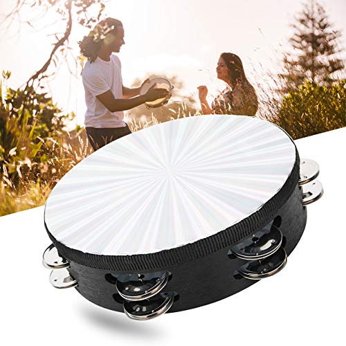 Drfeify 8 Zoll Tambourin Hand Doppelreihig Jingles Percussion Trommel rund Lerninstrument Musik - Image 4