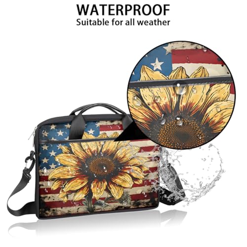 Bolso para portátil bandera americana vintage girasol 15" miniatura 3