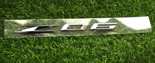 Image of 2Pcs Z06 Emblems 3D Badge Nameplate Letter Compatible with 2023-2024 C8 85623536 OEM Size (Chrome)