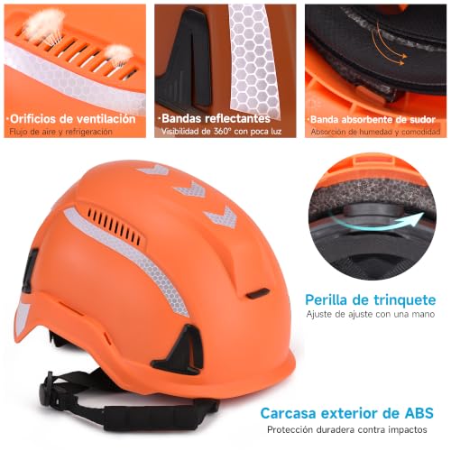 Casco de seguridad para construcción SAFEYEAR tipo 2 con correa y ventilación regulable 4