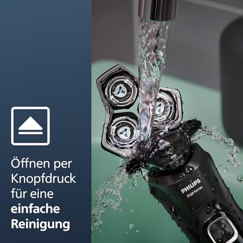 Bild 3 - Philips Shaver Series 5000 – Elektrischer Nass- und Trockenrasierer für Herren mit ausklappbarem Trimmer, Reinigungsstation, Reinigungskartusche & Reiseetui (Modell S5898/50)