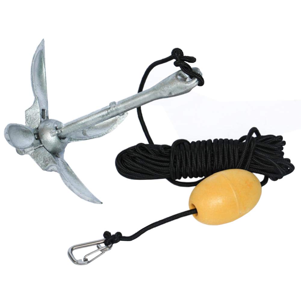 Kit Ancora Canoa 1,5 kg Acciaio zincato per Canoa Kayak SUP e Piccole imbarcazioni