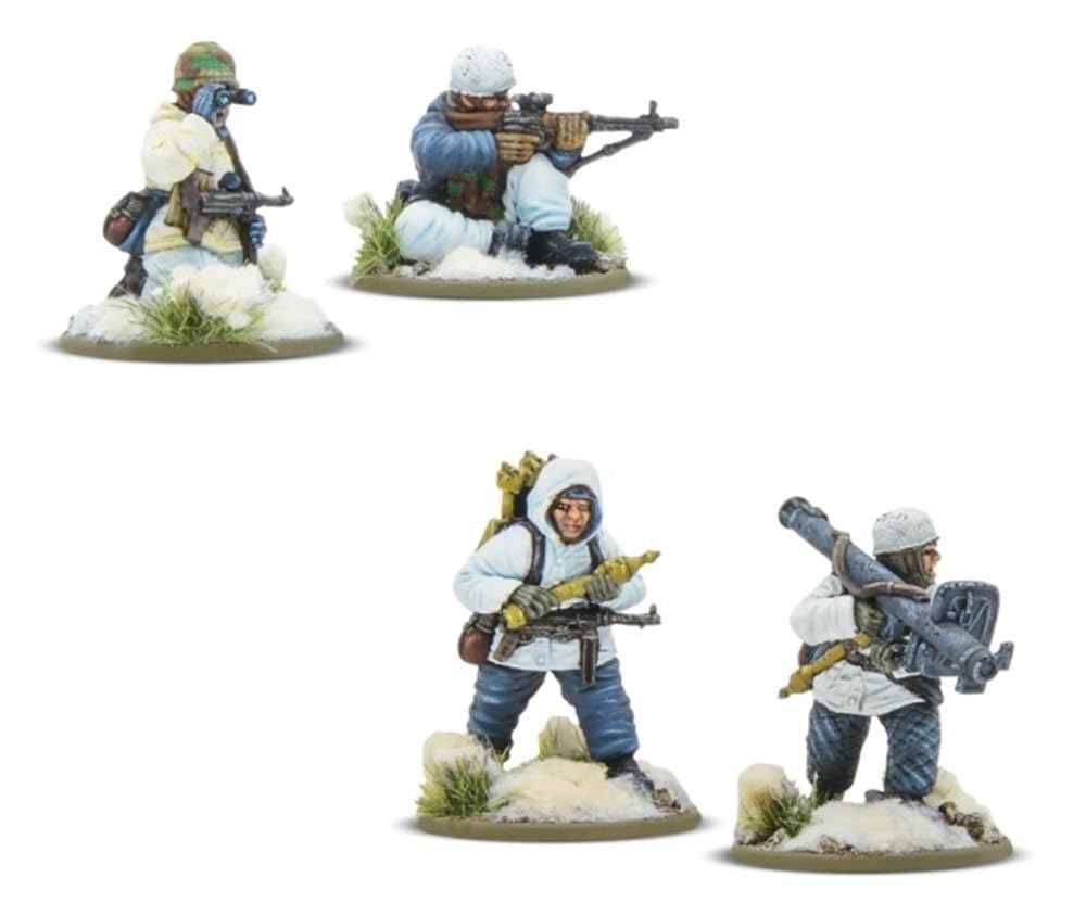 Fallschirmjager Winter Starter Army - Miniaturas a escala de 28 mm para acción de pernos altamente detalladas, miniaturas de la Segunda Guerra Mundial para mesa