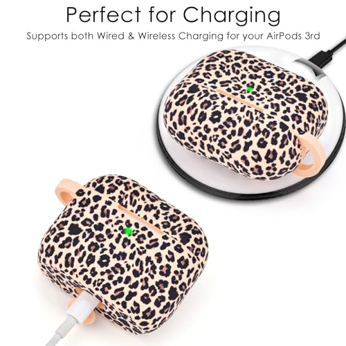 Image of VISOOM Case for Airpods 3 Pink Airpods 3rd Cases 2021 Silicone for iPod 3 Earbuds Case Cover Women Wireless Charging Case with Accessories Girl Bling Keychain for Apple Ear Buds 3rd Generation