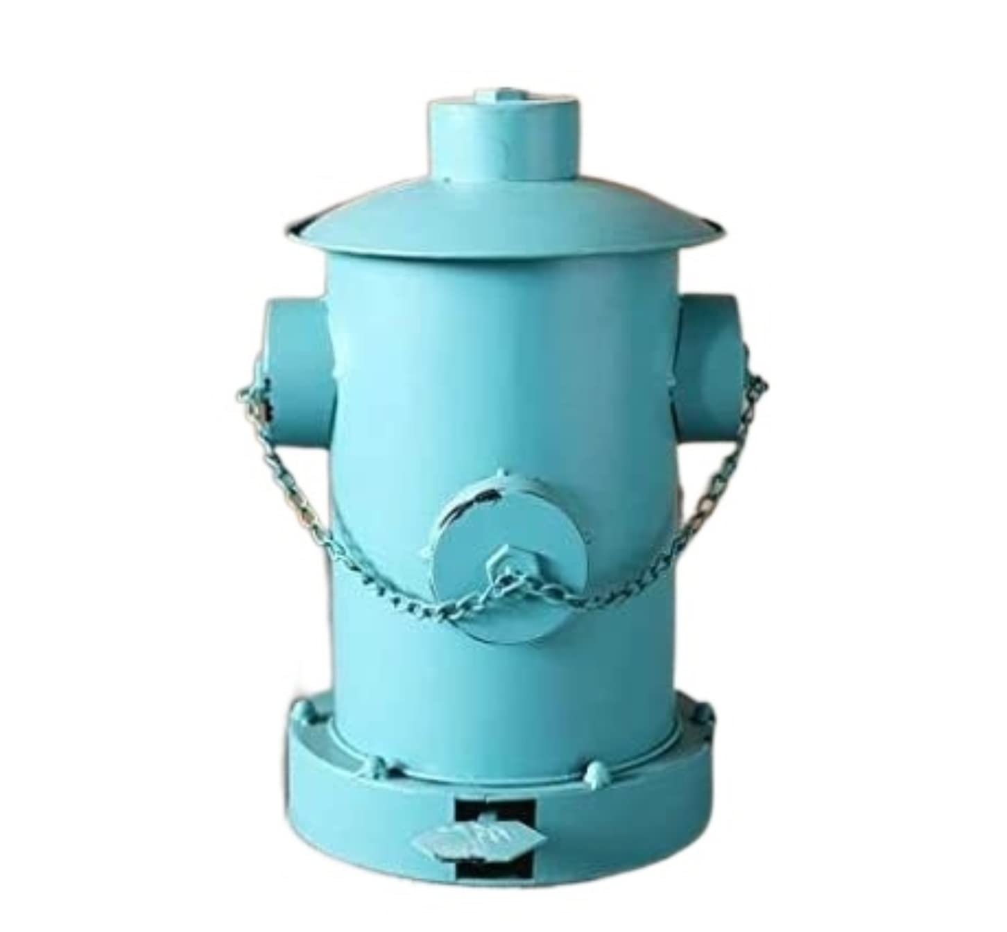 Cubo De Basura Cubo De Basura Industrial Hierro Y Viento, Artístico con Pedal Hidrante Incendios, Forjado Tapa Bote Basuras Cocina(Blue)