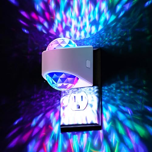 Image of Night Lights Plug into Wall, Star Projector for Bedroom, Night Light Projector for Kids, 9-Color RGB Galaxy Nightlight with Dusk to Dawn Sensor for Bathroom, Home Gaming Room Decor Gifts