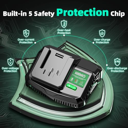 Image of KIMO Upgraded 20V 4.0Ah Lithium-Ion Battery Adapter w /Cooling System for KIMO 4.0Ah Battery, Adaptable for Cordless Leaf Blower & Cordless Reciprocating Saw.Quick Charging,Portable (Charger Only)