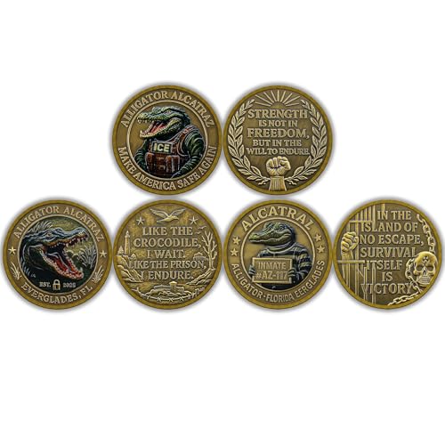 3Pcs Alligator Alcatraz Coin Set 2025 Florida Everglades Challenge Coin Unique Prison Collectible & Crime History Gift for Men & Collectors