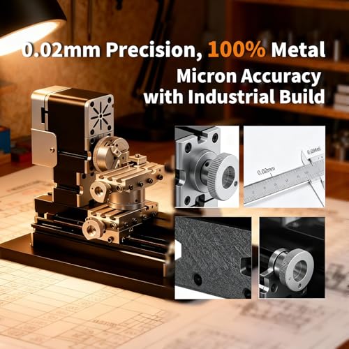 image for AcmeFlare 4-Axis All-Metal Micro Lathe, High-Power 60W Mini Lathe for 