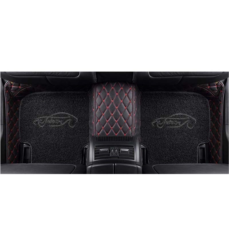Image of 7D Car Foot Mat for BMW 3 Series 2024-2025 | Black Red with Black