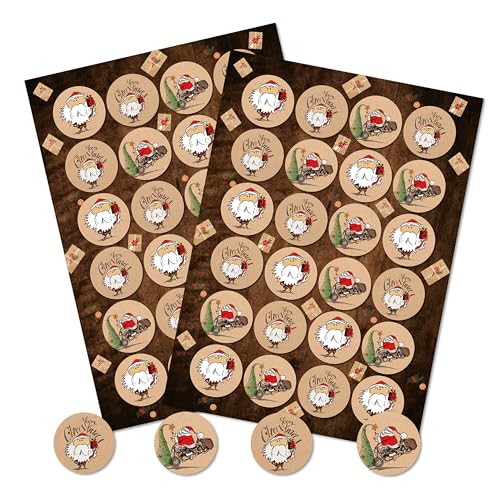 Logbuch-Verlag 48 autocolantes de Pai Natal de Natal Merry Christmas moderno divertido Ø 4 cm para presentes