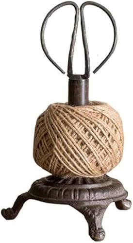 Neletao Cast Iron Decor Telkin Twine and Vintage Scissors Set Sewing Room Decor Twine Holder Scissor Holder