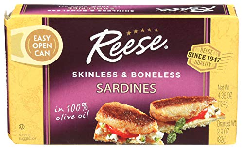 Reese Skinless and Boneless Sardines in 100% Olive Oil, 4.38-Ounces (Pack of 10)