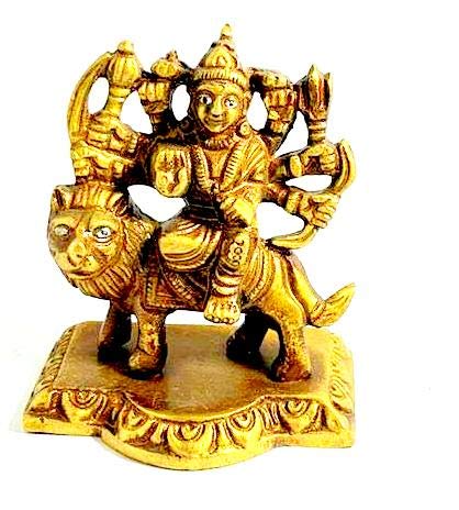 Sara International Robin Exports Company Brass Brass Idol of MATA Sherawali | Maa Durga On Lion for Blessings, Health & Wealth