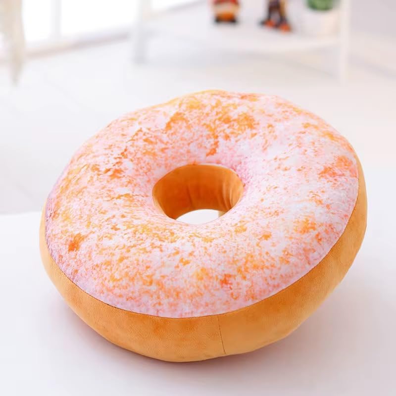 Round Donut Pillow 16 Inch, Soft Decorative 3D Print Seat Pad Cushion (Better Candy Sprinkle)
