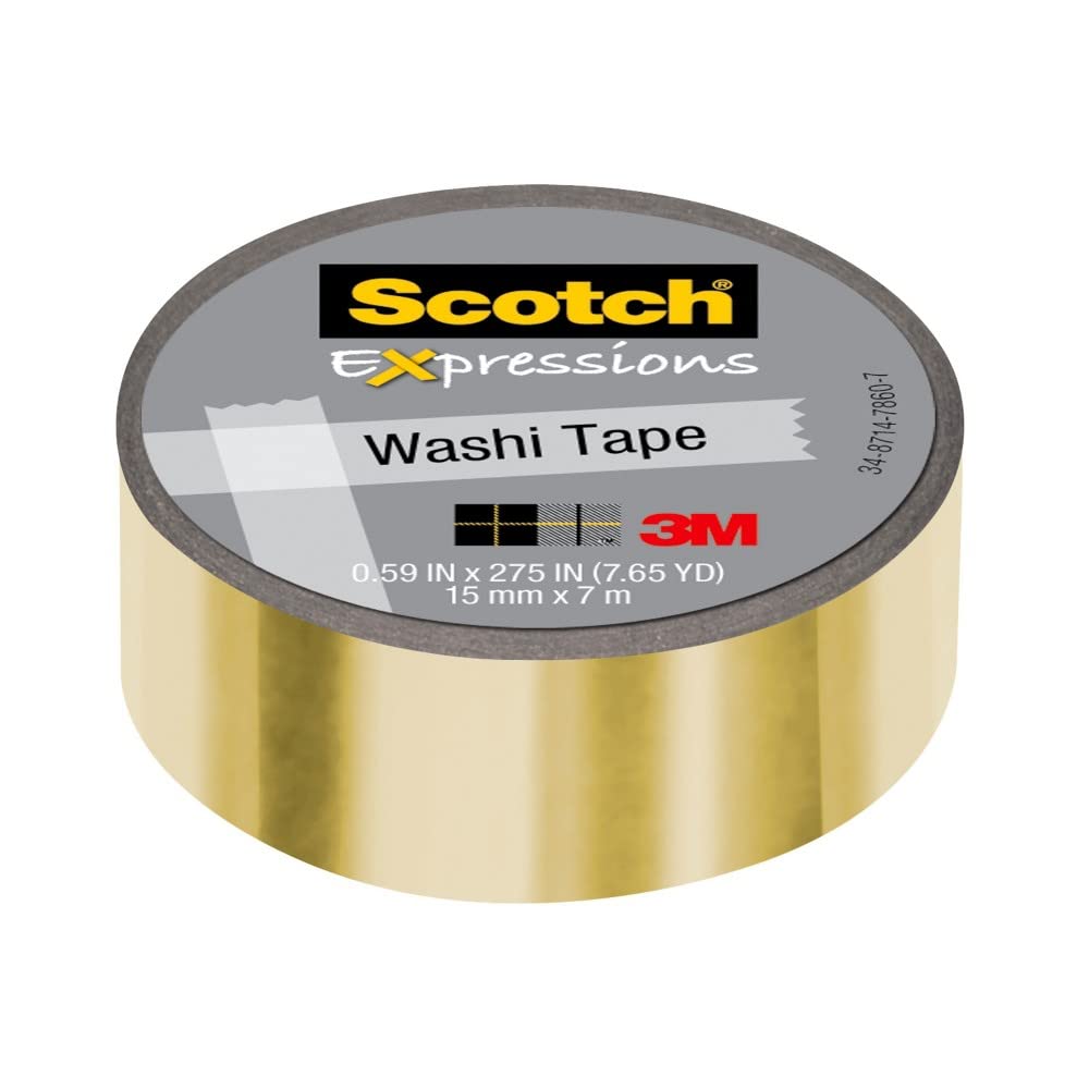 ScotchExpressions Washi Crafting Tape: 0.59 in. x 393 in. (Champagne Foil)