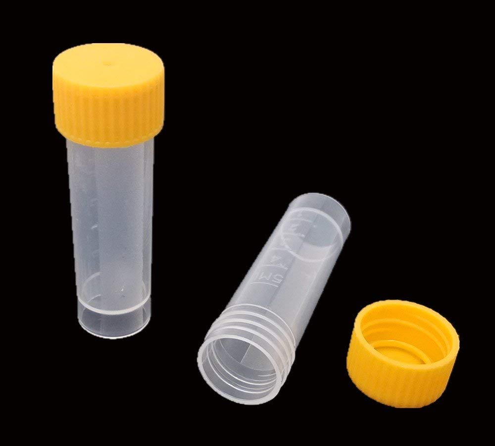 DIY Crafts Plastic Clear Color Graduated Vial Tube with Screw White & Random Caps Refillable Perfume Bottles Mix Color (Pack Of 25 Pc, Clear Color) 3