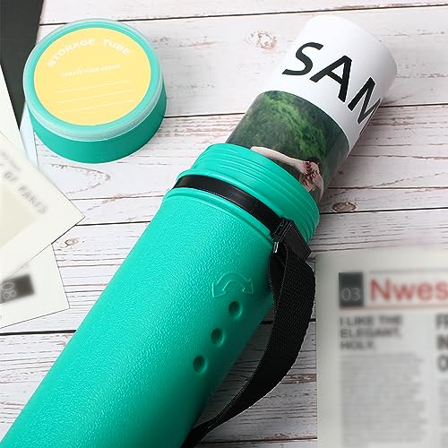 Image of Ireer 6 Pcs Expandable Poster Tube with Strap for Documents Artwork Container Poster Transport Map Holder Tube Blueprint Storage Carrying Case for Architect Teacher Student 24.5'' to 40''(Green)