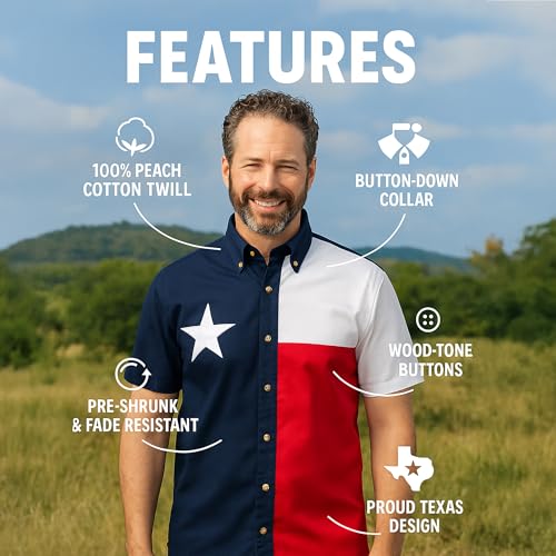 Texas Flag Short Sleeves Twill Shirt3