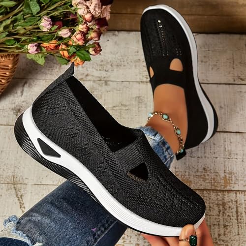 Orthopedic Walking Shoes for Women,2025 New Orthowalkway Womens Shoes,Woven Orthopedic Breathable Walking Sneaker Non-Slip Arch Support Slip on Shoes3