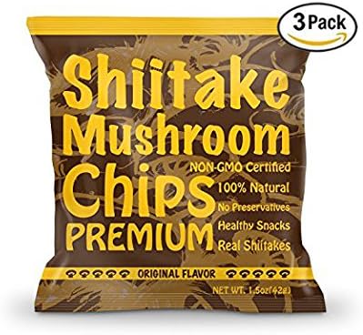 Yuguo Farms | Premium Shiitake Mushroom Chips | Original Flavor | Non-GMO Certified | 1.5 oz bag | Pack of 3