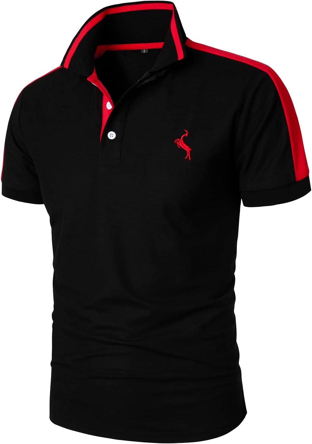 HOOD CREWMens Short Sleeves Polo Shirts Casual Sports Golf Tops Designed T-Shirt