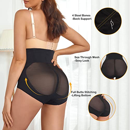 Zopeusi Women Waist Trainer Panties Butt Lifter Shapewear High Waist Double Tummy Control Shorts Slim Body Shaper… Black #TOP2