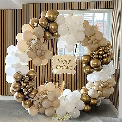 Kit de Globos Blanco Arena Oro Cover