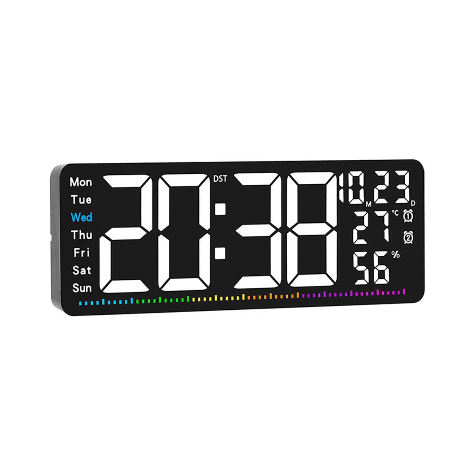 carotoe LED Electronic Clock with Time Date Alarm and Temperature Display Adjustable Brightness 16.5inch LED Digital Clock