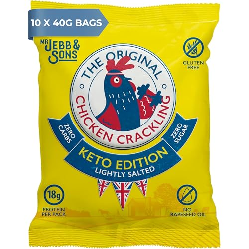 Chicken Crackling Keto Edition Double Cooked Chicken Skin Crisps High Protein Low Carb Keto Snack No Seed Oils No Added Sugar Gluten Free Pork Scratchings Alternative 10x40g